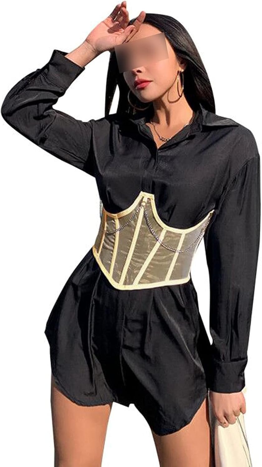Girls Attractive Underbust Corset Belt Bustier Lace-up Cinch Belt Tied Corset Cincher Tight Shaper Corset High Coach (Beige Chain, M) Girls Attractive Underbust Corset Belt Bustier Lace-up Cinch Belt Tied Corset Cincher Tight Shaper Corset High Coach (Beige Chain, M)