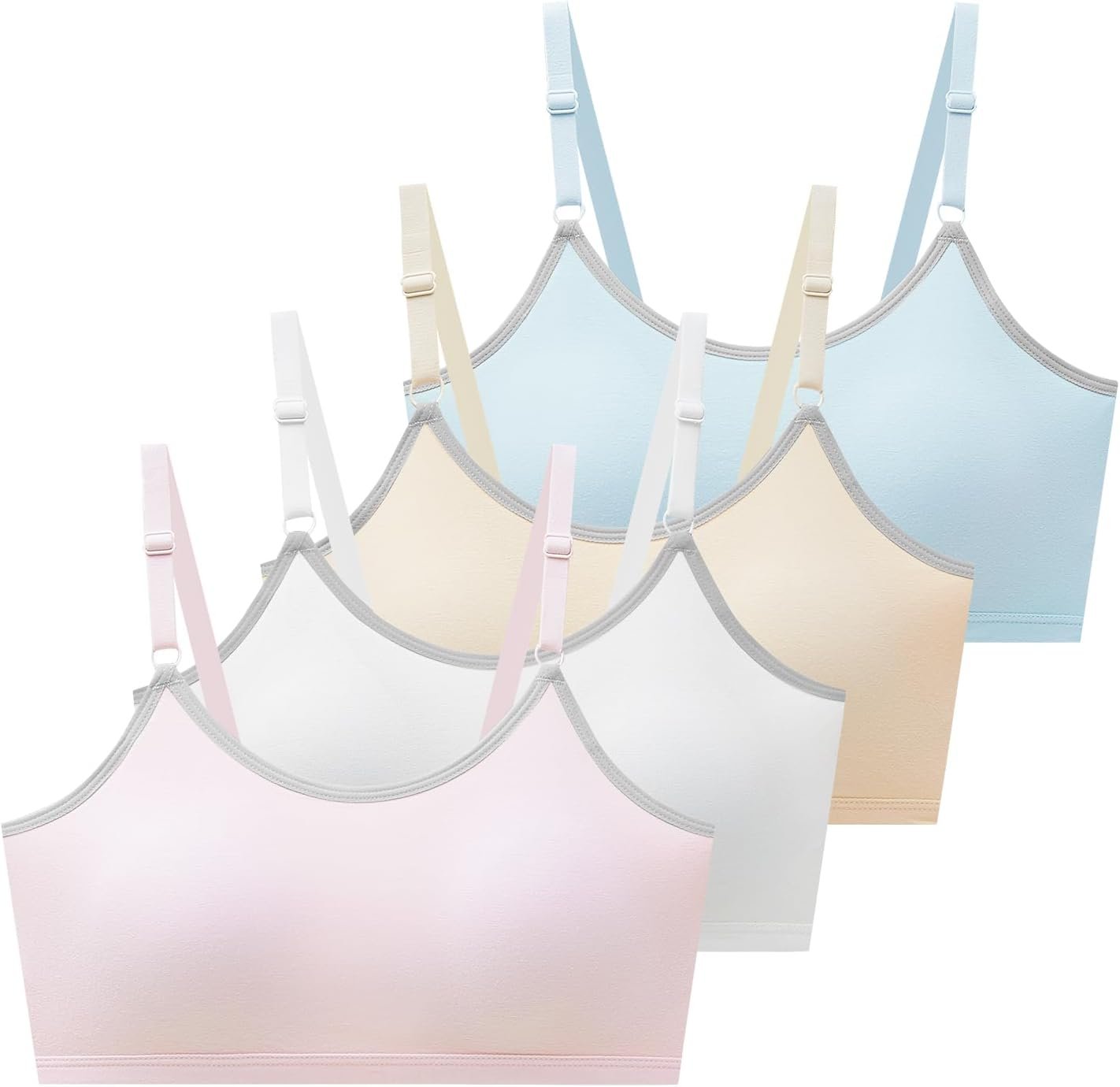 SALIA GIRL Sport Cami Bras Cotton for Teenagers Ladies Coaching Bras 10-16 with Adjustable Straps Mounted Pads SALIA GIRL Sport Cami Bras Cotton for Teenagers Ladies Coaching Bras 10-16 with Adjustable Straps Mounted Pads