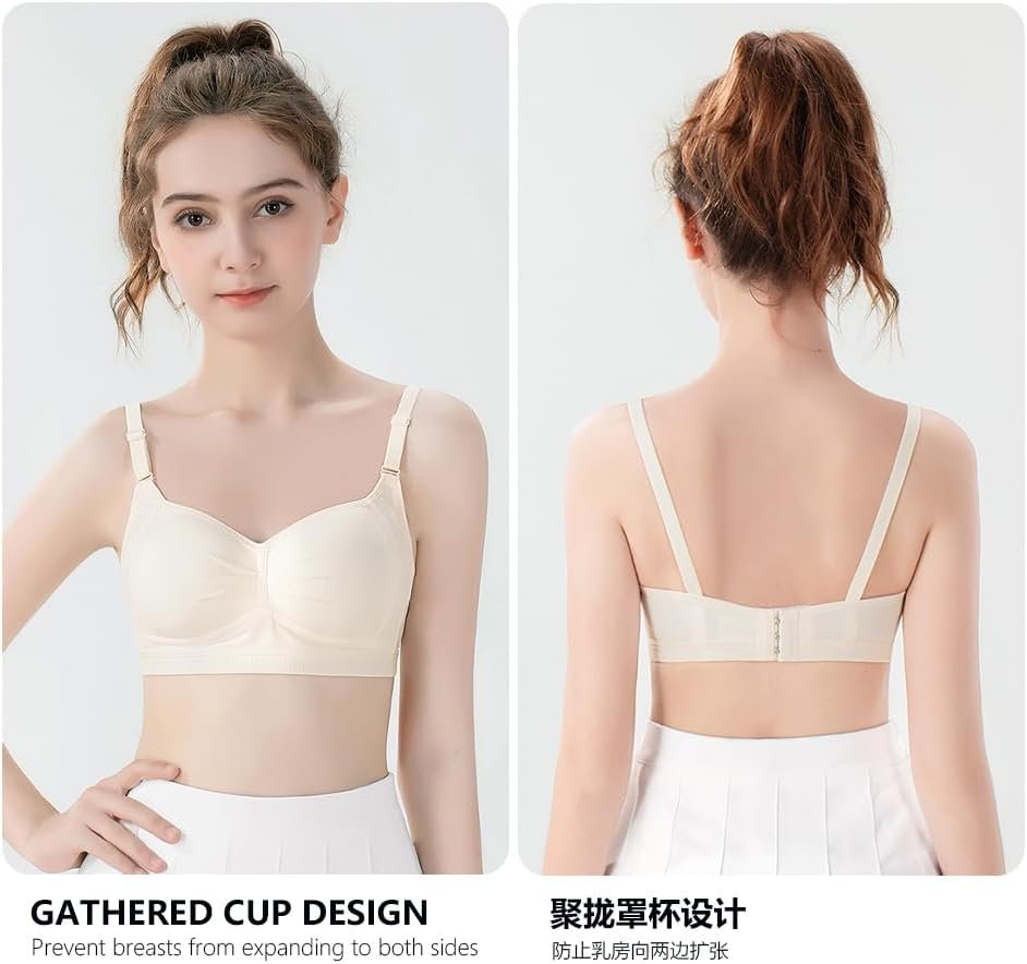 Women Coaching Bras for Teenagers Ages 12-14 14-16 16-18 Years Children Teen Bra Cotton Wi-fi Adjustable Straps 4-Pack
