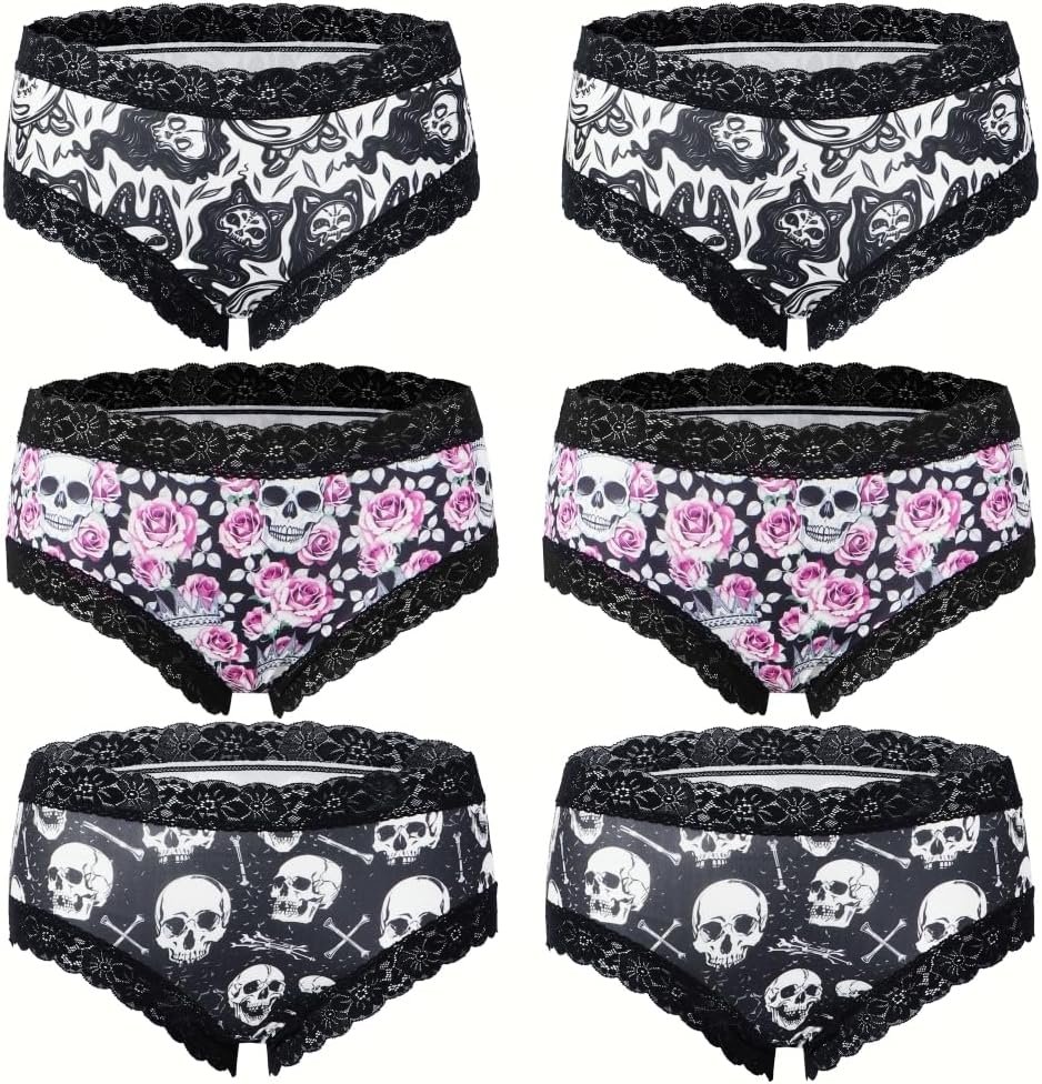6pcs Gothic Stylish Low Rise Bikinis Contra…