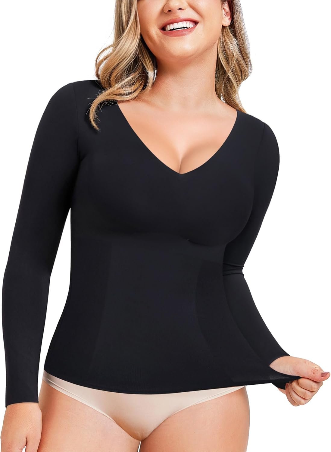 LODAY Compression Tank Tops for Ladies Tummy Management Shapewear Seamless Physique Shaper Exercise V-Neck Camisole Cami Tops LODAY Compression Tank Tops for Ladies Tummy Management Shapewear Seamless Physique Shaper Exercise V-Neck Camisole Cami Tops