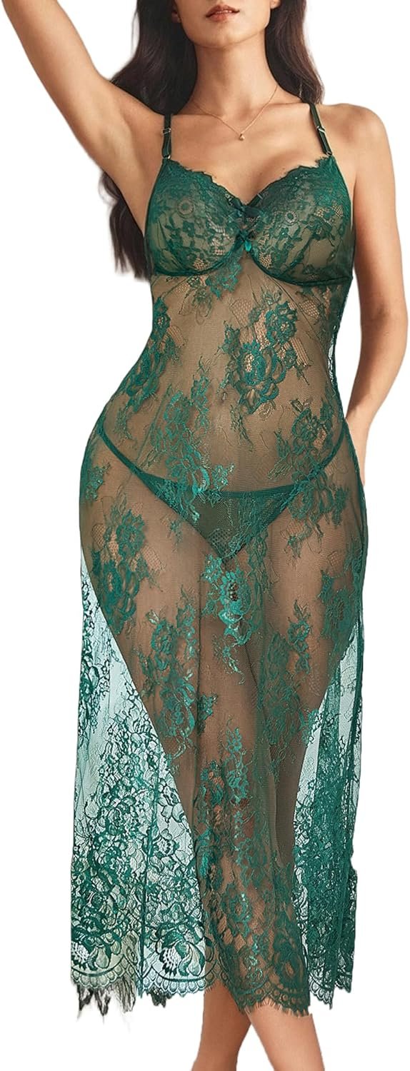 Avidlove Ladies Lingerie Floral Lace Halter Babydoll Lingerie Gown With Thong Nightdress Nightgown for Ladies Avidlove Ladies Lingerie Floral Lace Halter Babydoll Lingerie Gown With Thong Nightdress Nightgown for Ladies