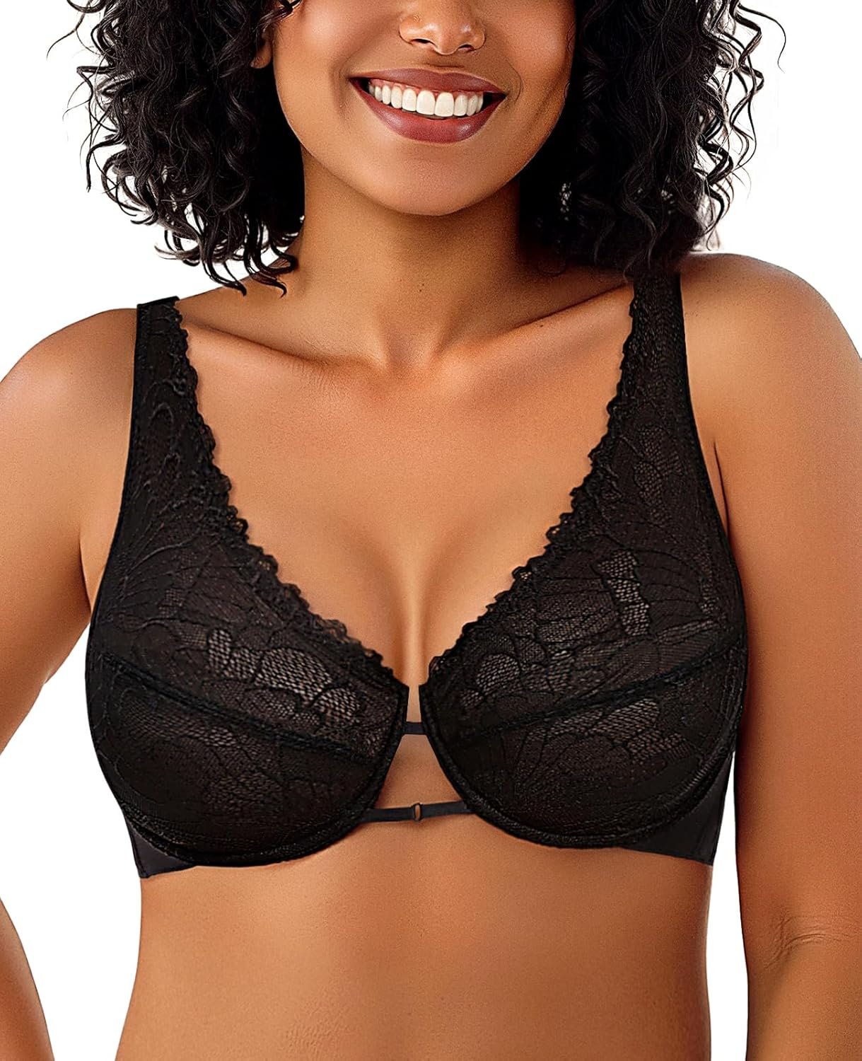 Minimizer Bras for Girls Full Protection See By way of Sheer Lace Bra Mesh Unlined Bralette