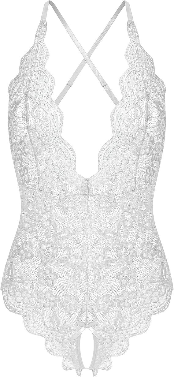 Girls Deep V Lingerie Lace Teddy One Piece Babydoll Mini Bodysuit Girls Deep V Lingerie Lace Teddy One Piece Babydoll Mini Bodysuit