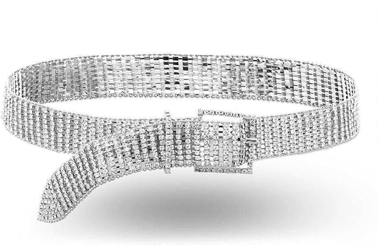 Ayliss Girls Rhinestone Belt Bling Crystal Shiny Waist Costume Belt Silver Style Glitter Chains Costume Wedding ceremony Celebration Reward Ayliss Girls Rhinestone Belt Bling Crystal Shiny Waist Costume Belt Silver Style Glitter Chains Costume Wedding ceremony Celebration Reward