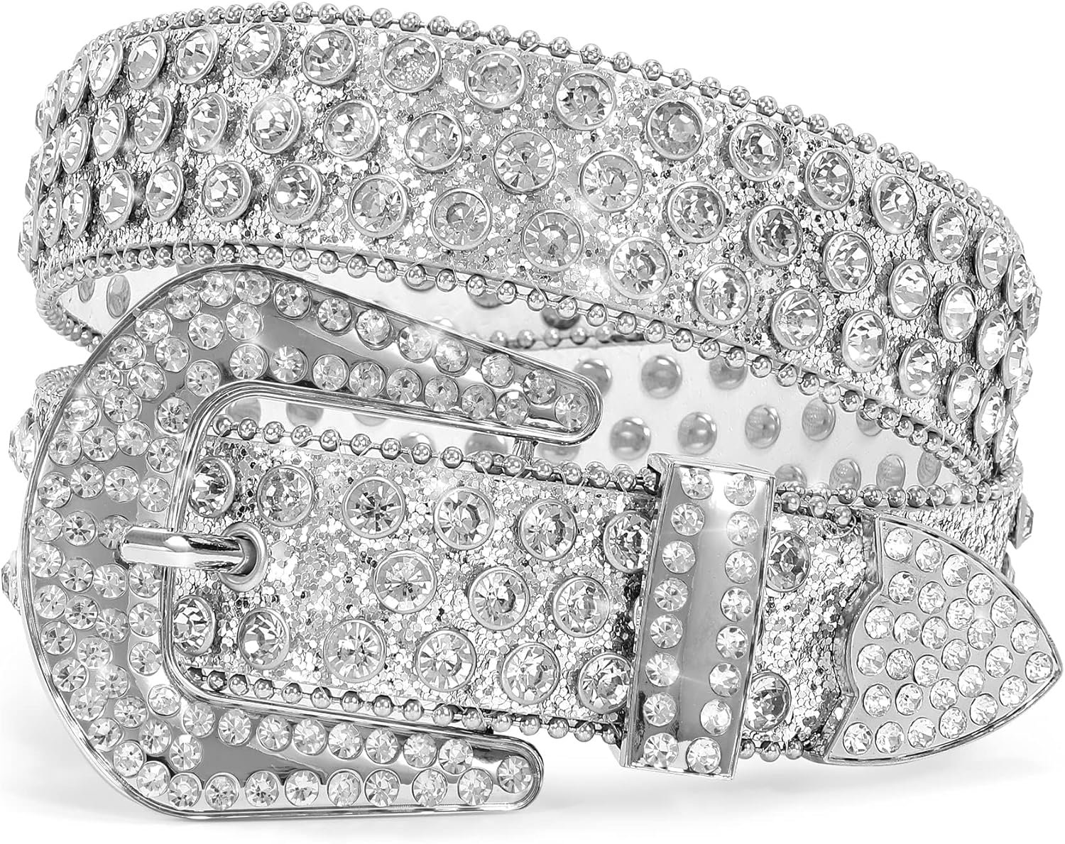 Males Girls’s Rhinestone Bling Studded 1.5″ Leather-based Belts for Denims Pants with Trend Silver Buckle Males Girls’s Rhinestone Bling Studded 1.5″ Leather-based Belts for Denims Pants with Trend Silver Buckle