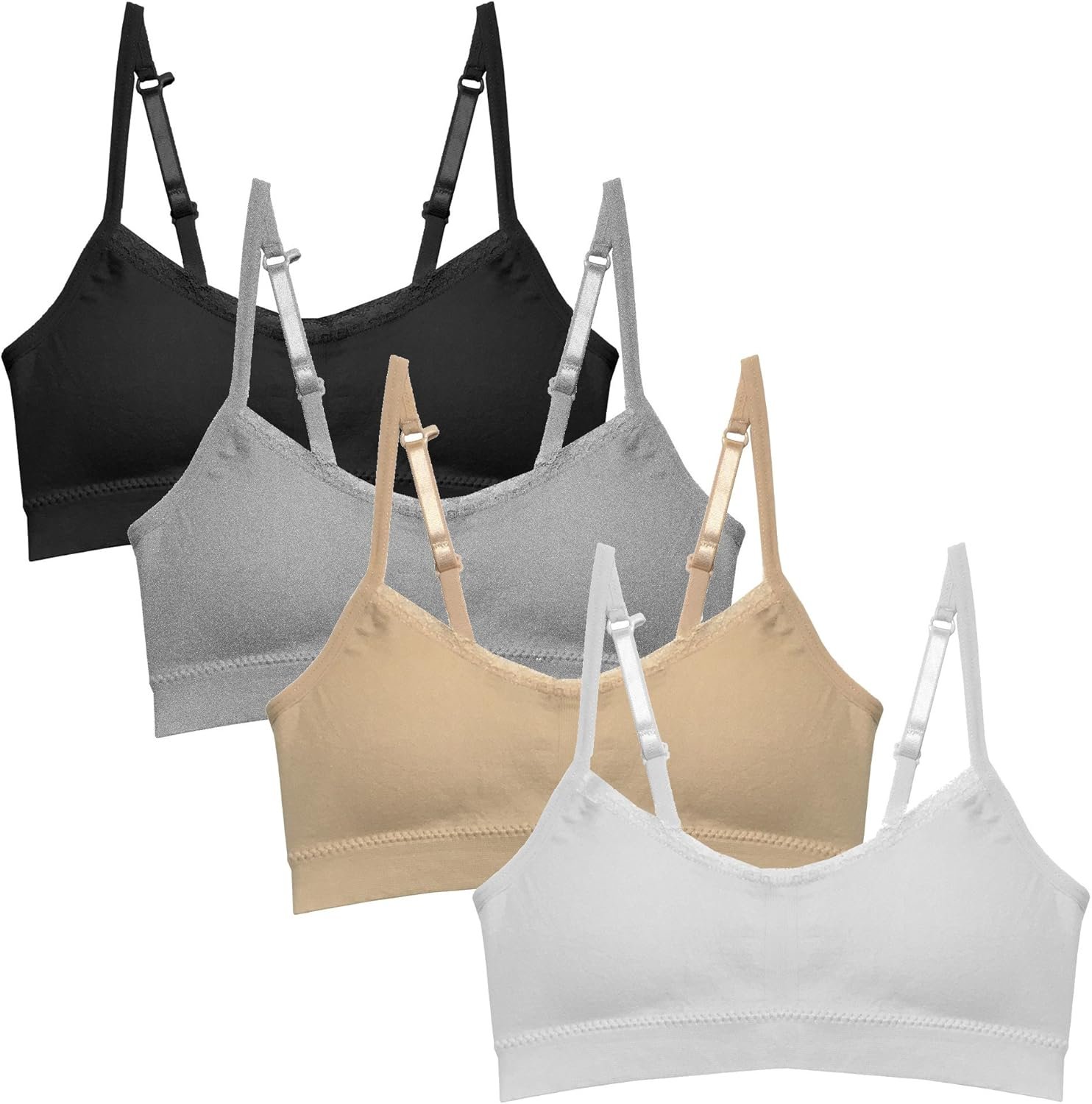 Well-liked Ladies Padded Coaching Bra Pack – Crop Cami Coaching Bras for Ladies. Seamless Bra Design with Detachable Padding