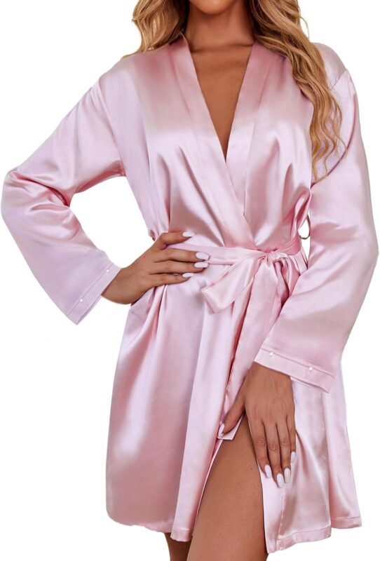 🔹 soft satin robe