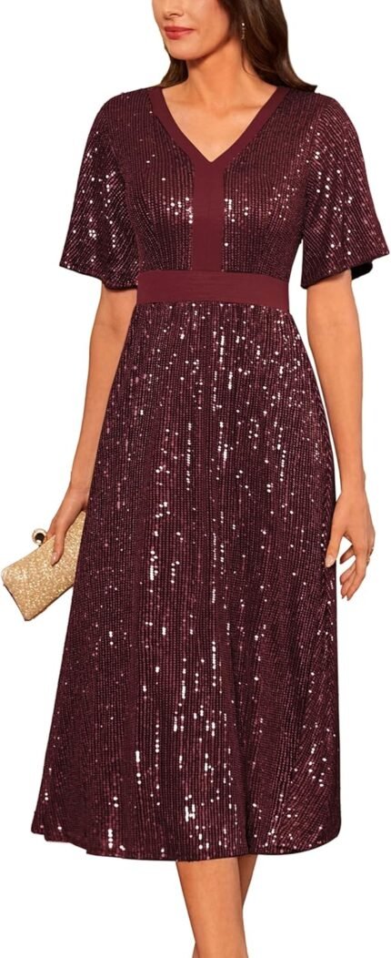 GRACE KARIN Ladies’s Sequin V N…