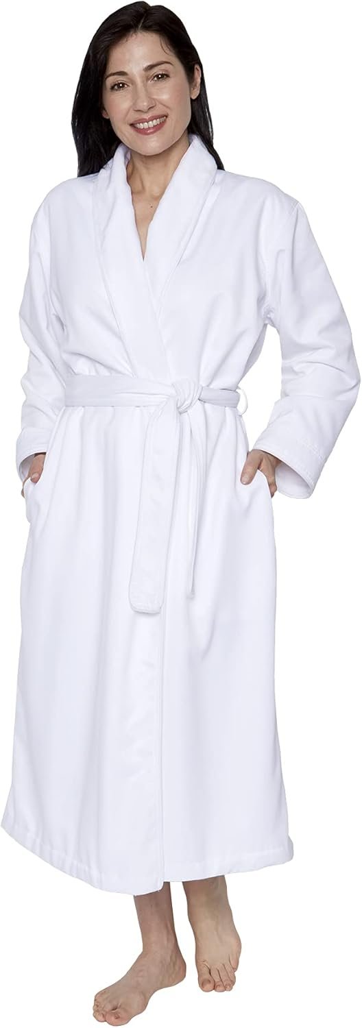 Mansfield Unisex Spa Microfiber Shimmer Lined Scarf Collar Gown