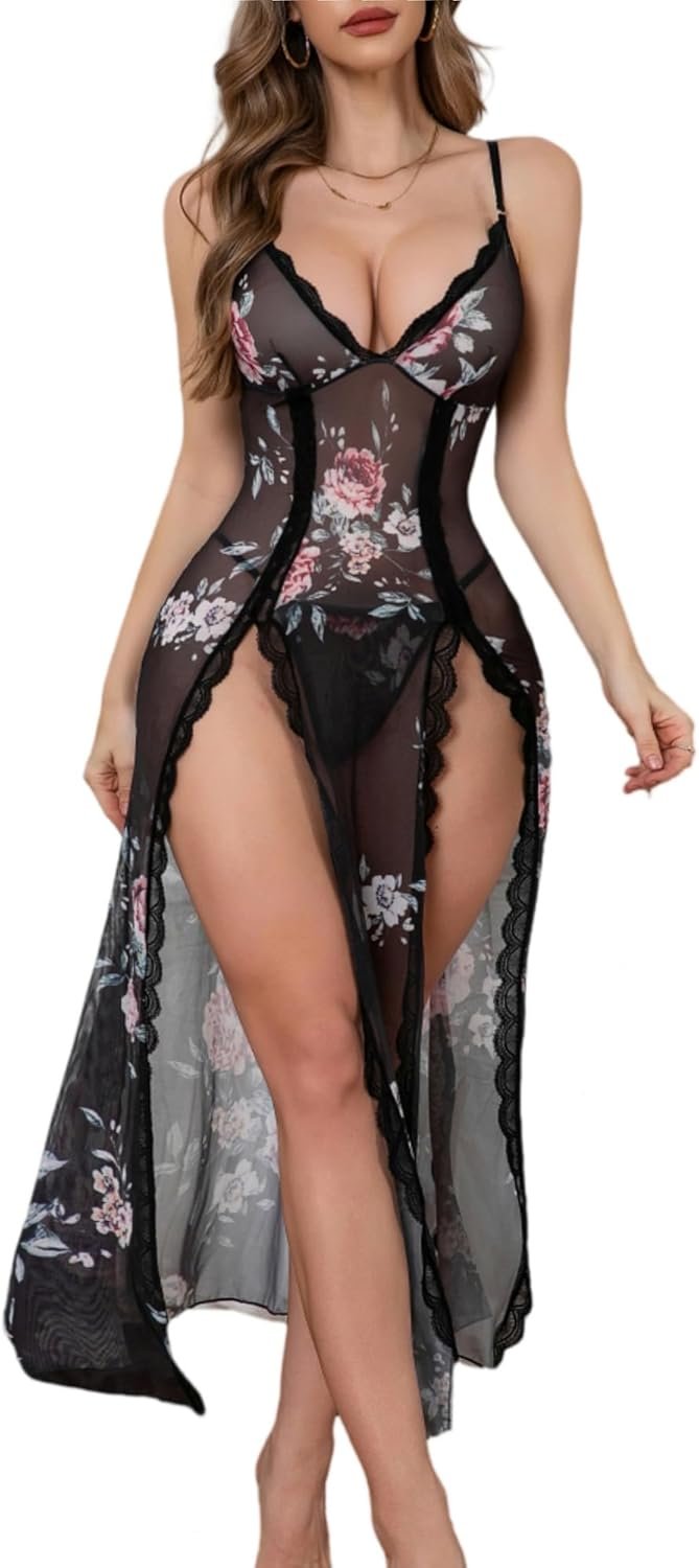 PITINAN Ladies Lingerie Lace Babydoll Che… PITINAN Ladies Lingerie Lace Babydoll Che…