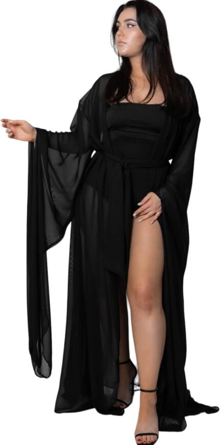 🔹 high-end chiffon robe.