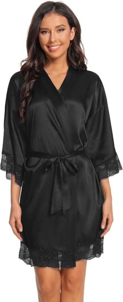 🔹 soft satin robe