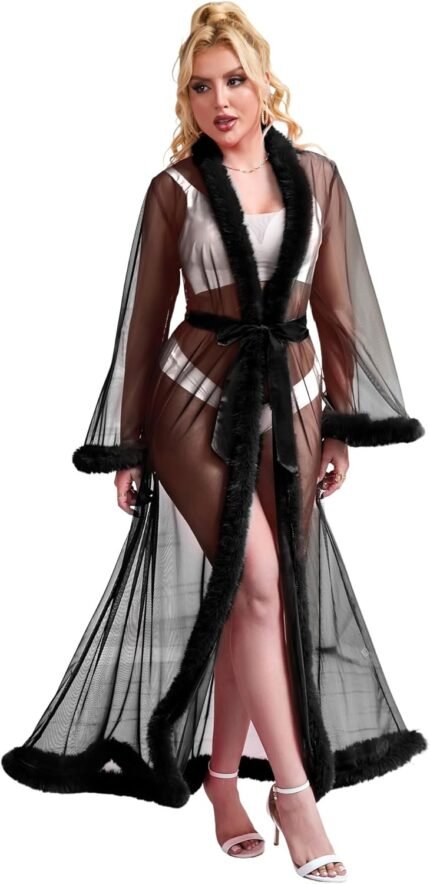 🔹 high-end chiffon robe.