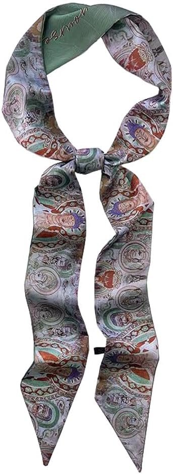 Retro Double-sided Lengthy Skinny Scarf Skinny Ribbon Neck Tie Waist Belt for Ladies Women