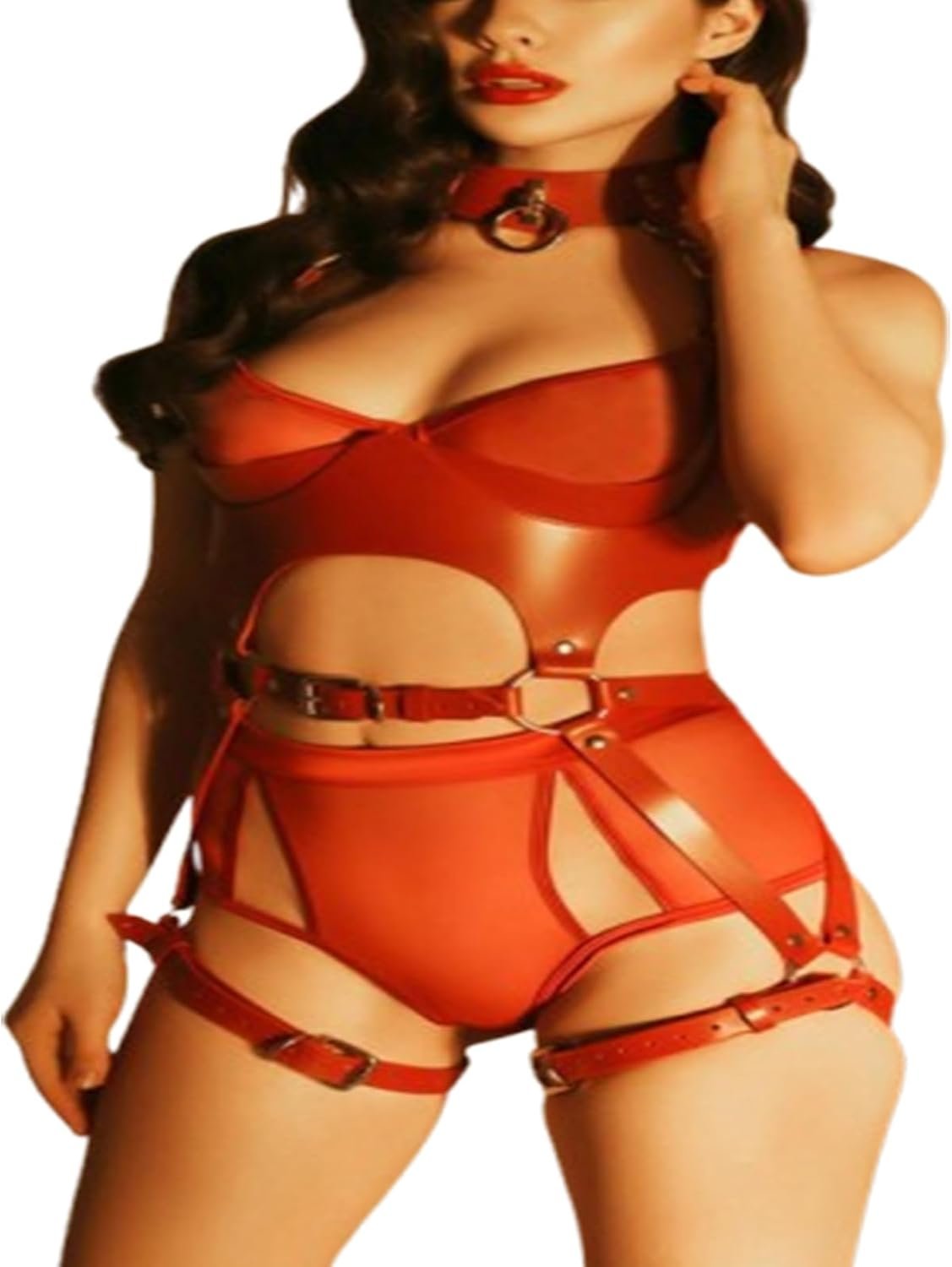Girls Physique Harness Belt Bondage Lingerie Set – Adjustable Harness with Leg Bands Horny Harness with BDSM Straps