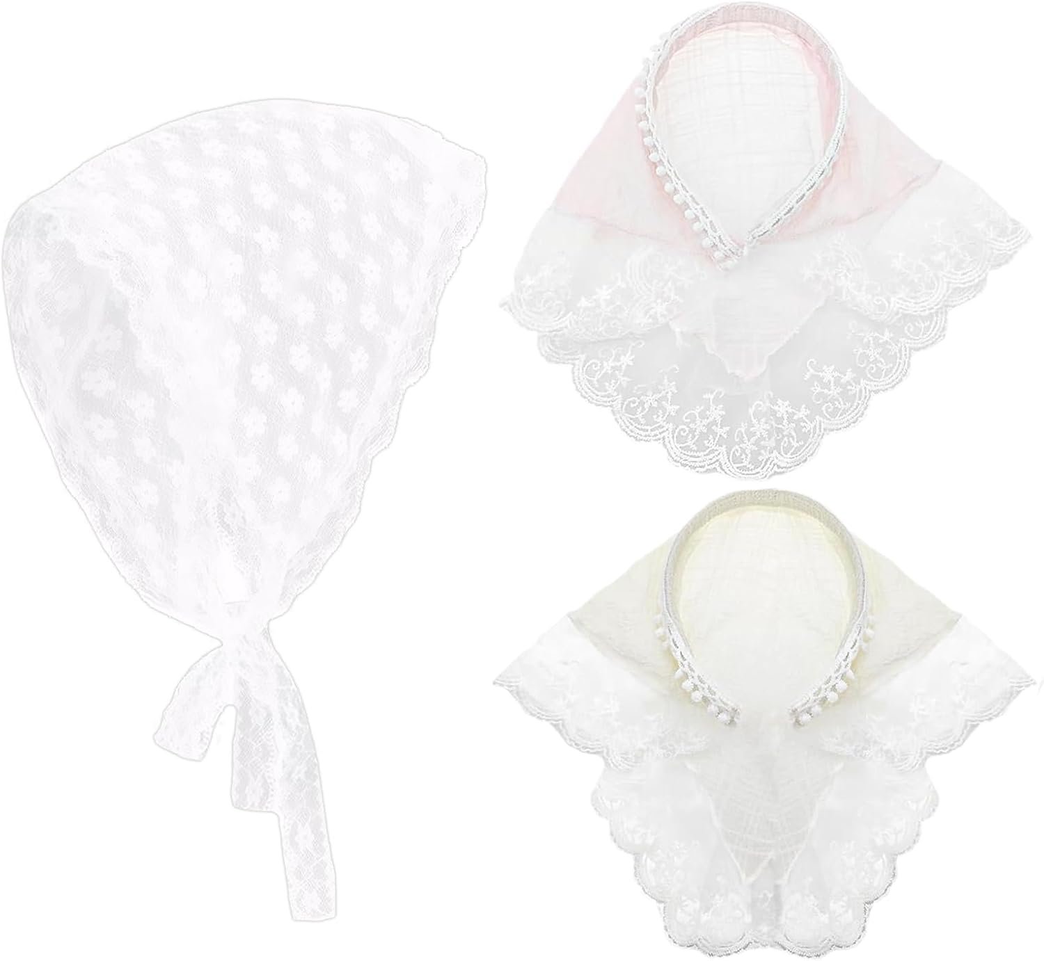 3pcs Lace Bandana,Lace Head Scarf,Hair Bandanas for Ladies Fancy Headban Boho Triangle Turban Appropriate for Styling and Hair Ornament 3pcs Lace Bandana,Lace Head Scarf,Hair Bandanas for Ladies Fancy Headban Boho Triangle Turban Appropriate for Styling and Hair Ornament
