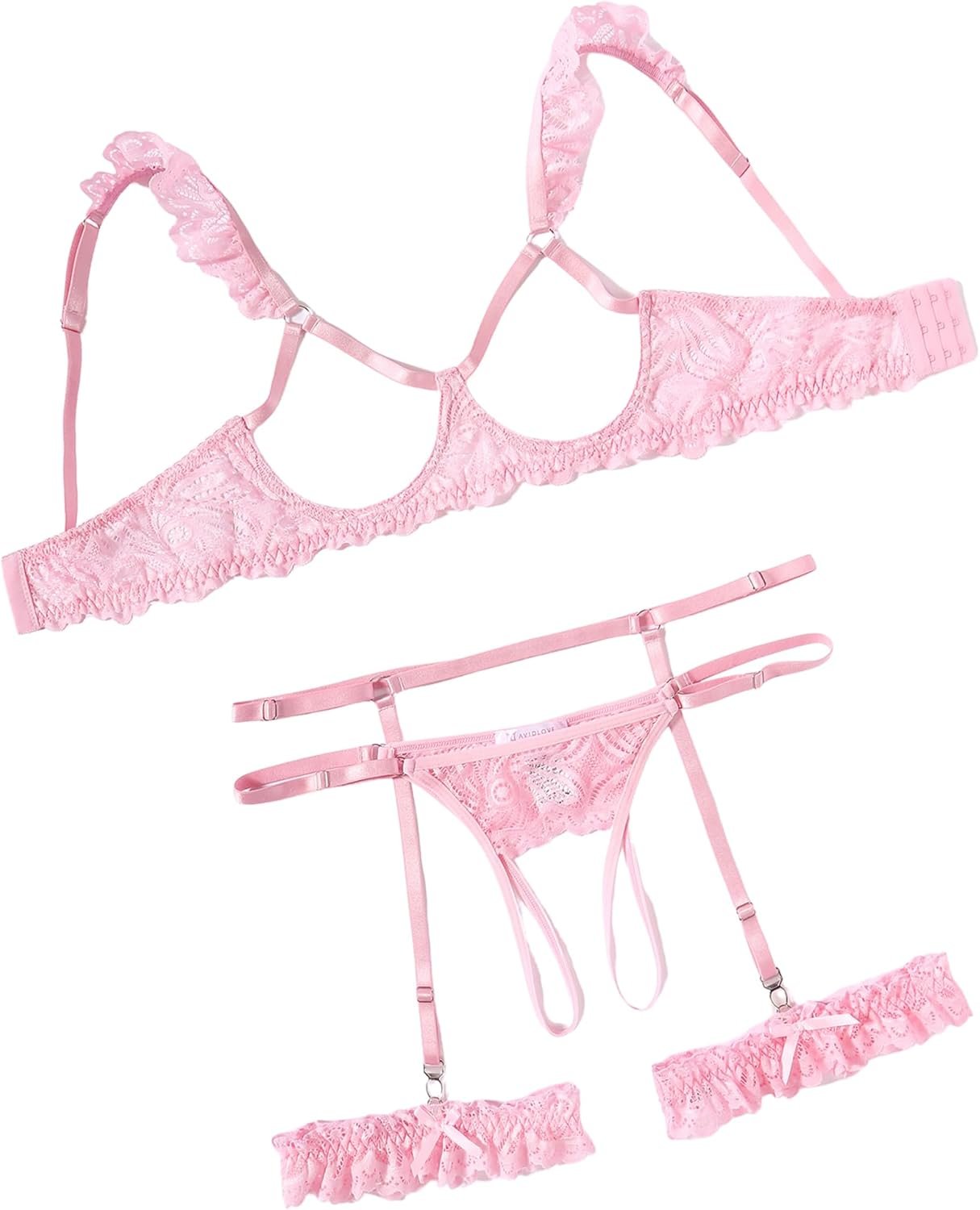 Avidlove Attractive Lingerie for Ladies Underwire Floral Lace Bra and Panty Garter Lingerie Units S-XXL Avidlove Attractive Lingerie for Ladies Underwire Floral Lace Bra and Panty Garter Lingerie Units S-XXL