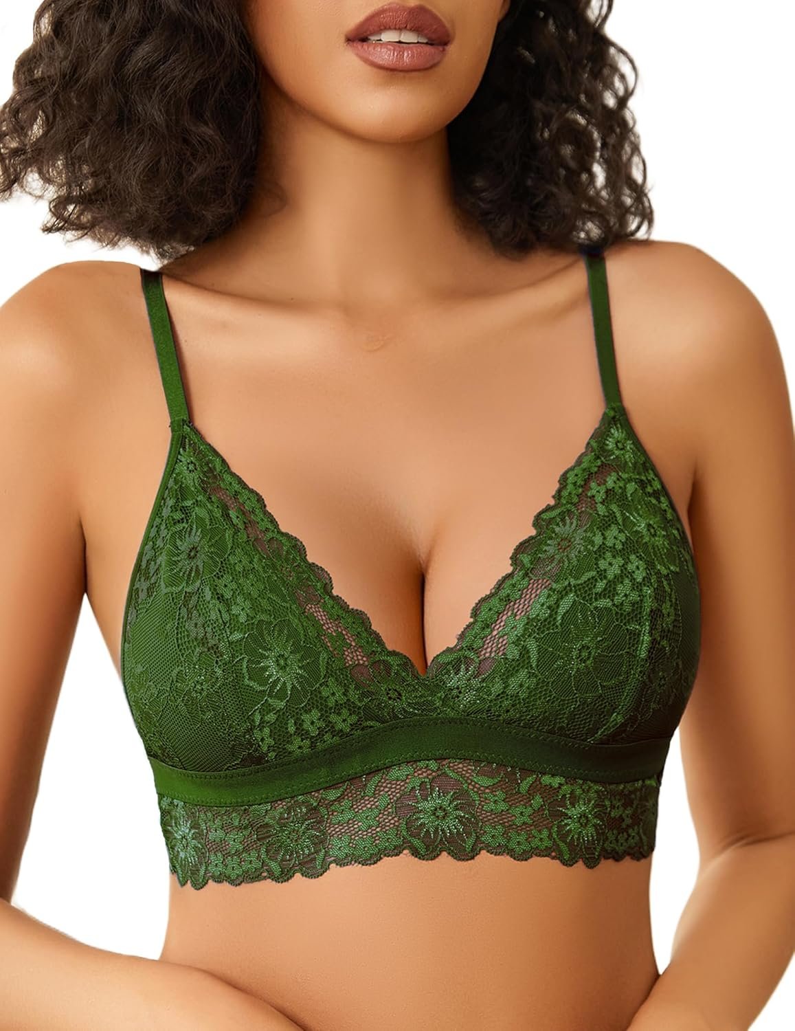 Avidlove Lace Bralette for Girls Horny Wi-fi Bralettes Non Padded Bralette V Neck Minimizer Lingerie
