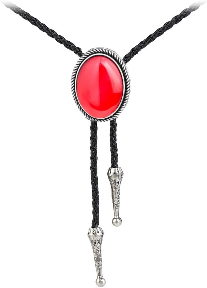 Joxevyia Bolo Tie for Males Classic Cow Cranium Leather-based Rope Western Cowboy Necktie Classic Bola Tie Reward for Him