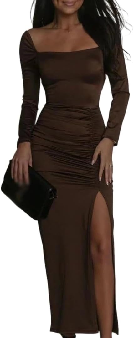 Girls’s Horny Cross Tie Backless Occasion Costume Sq. Neck Lengthy Sleeve Slim Match Hip Costume Girls’s Horny Cross Tie Backless Occasion Costume Sq. Neck Lengthy Sleeve Slim Match Hip Costume