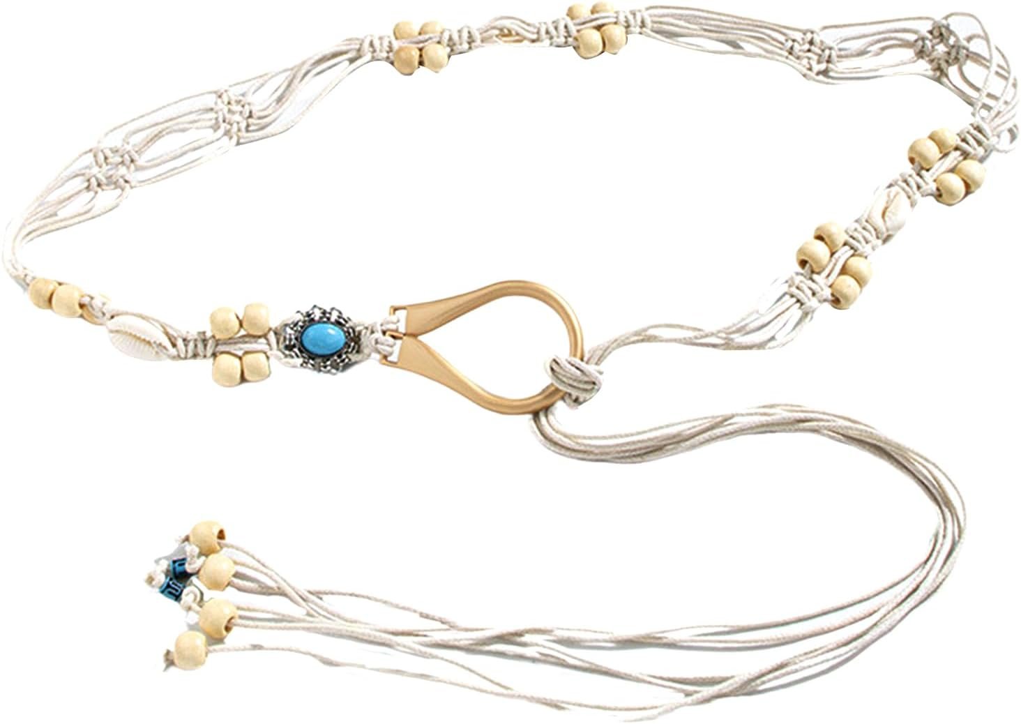 Horny Waist Chain Informal Tie Belt Classic Waist Ceinture Horny Woman Belt Beautiful Woven Beads Western