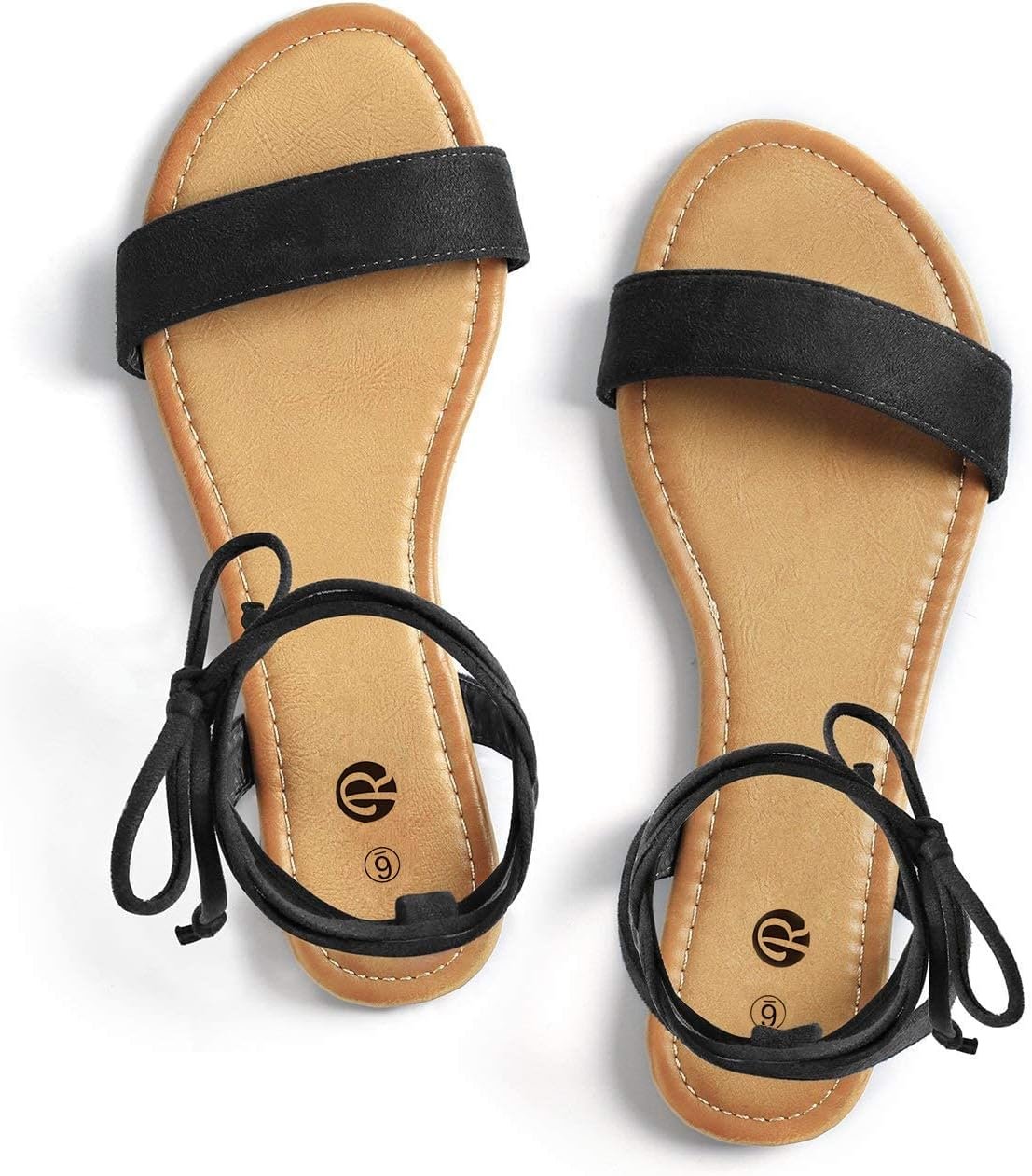 Rekayla Sandals Open Toe Tie Up Ankle Wrap Flat Sandals for Ladies Summer time Dressy Footwear Cute Strappy Lace Up Sandals