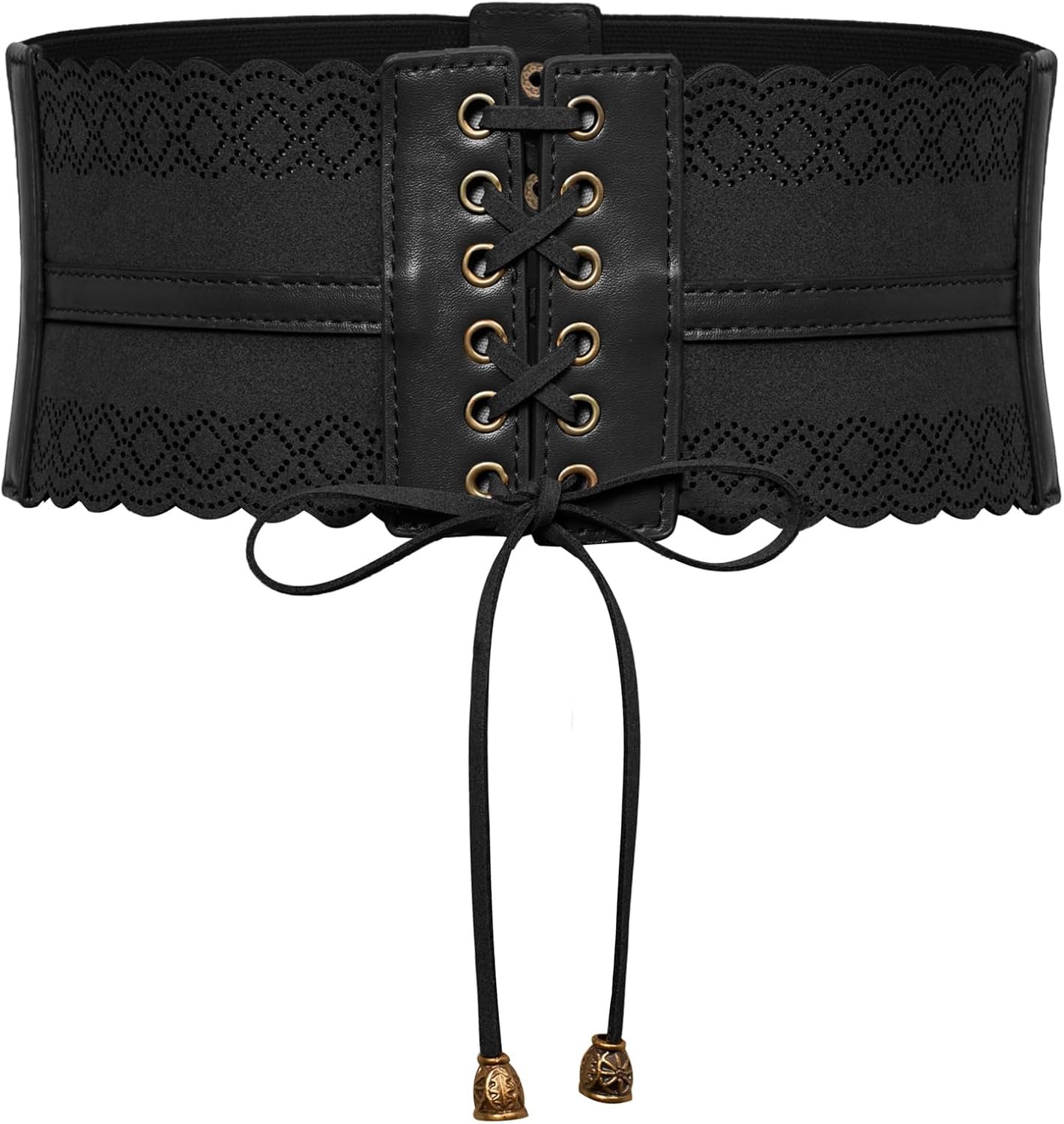 Scarlet Darkness Costume Belts for Ladies Vast Elastic Waist Cinch Belts Lace-up Corset Belts
