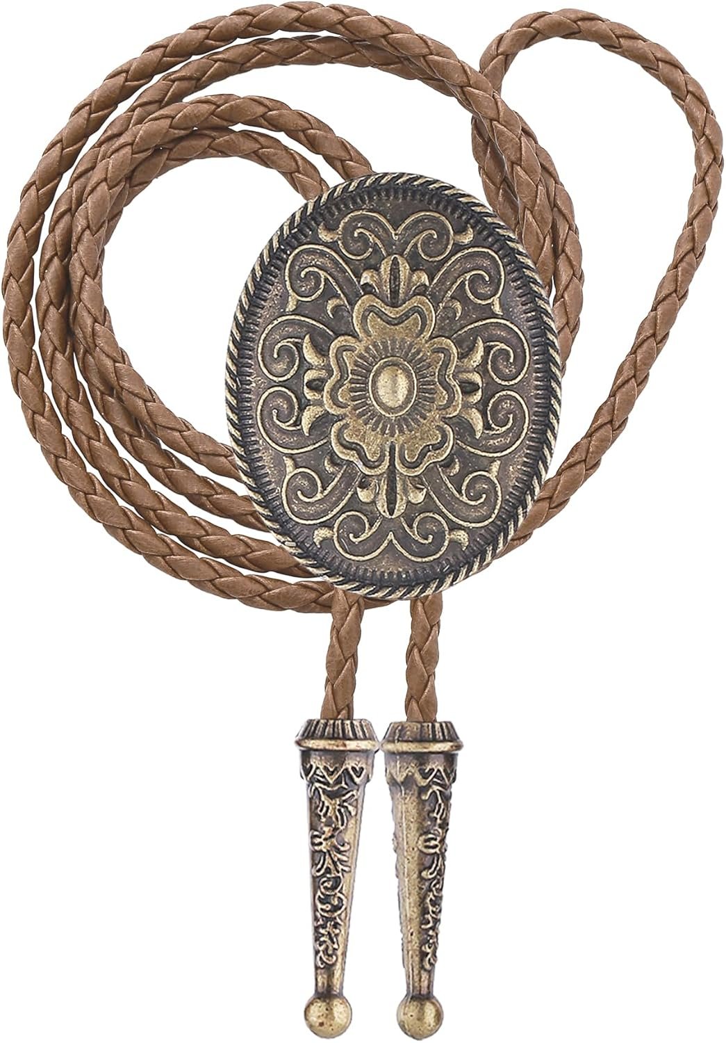GelConnie Floral Bolo Tie for Males Womens Bolo Tie Necklace Native American Black Males’s Bolo Ties Western Cowboy Bolero Ties