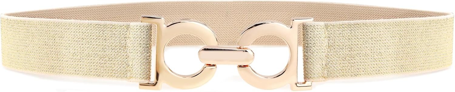 Glamorstar Stretchy Skinny Belts for Ladies Elastic Classic Waist Belts for Clothes