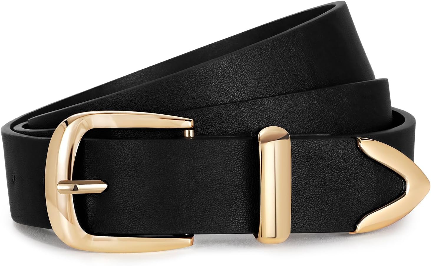 WERFORU Girls Belt Trend Leather-based Waist Belt for Pants Jean Girls Leather-based Belts with Gold Buckle
