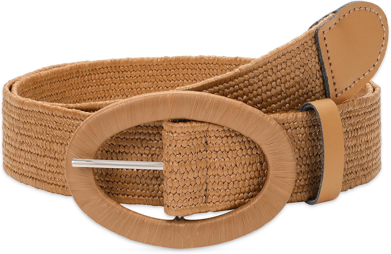 WHIPPY Girls Straw Woven Elastic Stretch Waist Belt, Boho Braided Skinny Costume Belts for Girls