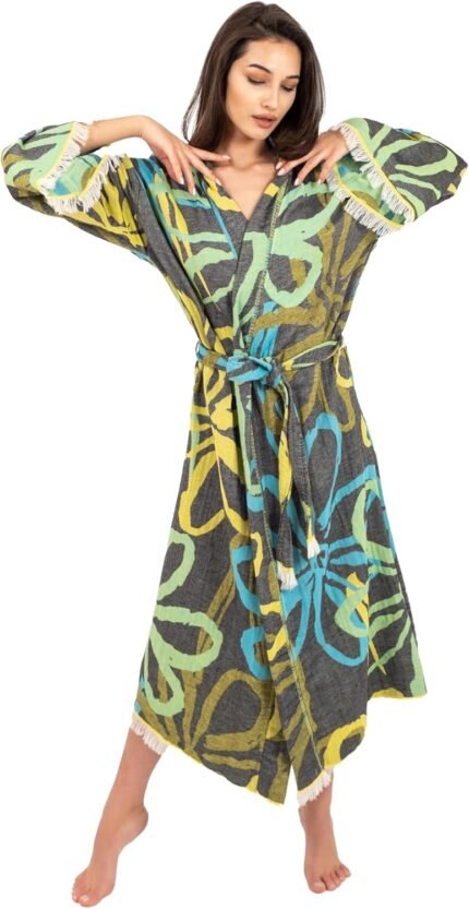 Robes for Ladies 100% Cotton Turkish Cotton Bathrobe for Males and Ladies